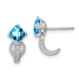 14k White Gold Blue Topaz and Diamond Earrings-WBC-EM7086-BT-003-WA