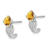 14k White Gold Citrine and Diamond Earrings-WBC-EM7086-CI-003-WA