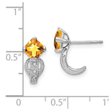 14k White Gold Citrine and Diamond Earrings-WBC-EM7086-CI-003-WA