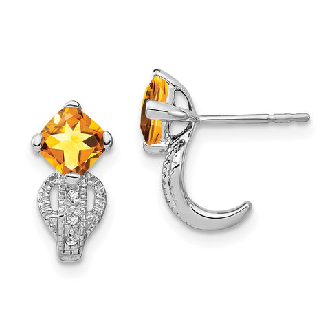 14k White Gold Citrine and Diamond Earrings-WBC-EM7086-CI-003-WA