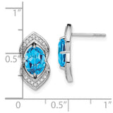 14k White Gold Blue Topaz and Diamond Post Earrings-WBC-EM7088-BT-014-WA