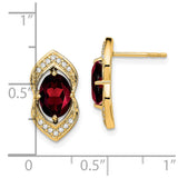 14k Garnet and Diamond Post Earrings-WBC-EM7088-GA-014-YA