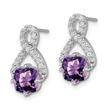 14k White Gold Amethyst and Diamond Earrings-WBC-EM7089-AM-017-WA