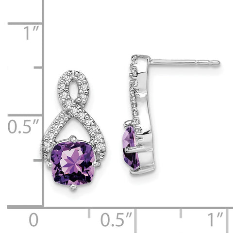 14k White Gold Amethyst and Diamond Earrings-WBC-EM7089-AM-017-WA