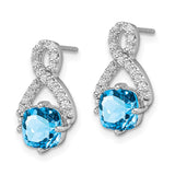 14k White Gold Blue Topaz and Diamond Earrings-WBC-EM7089-BT-017-WA