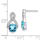 14k White Gold Blue Topaz and Diamond Earrings-WBC-EM7089-BT-017-WA