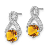 14k White Gold Citrine and Diamond Earrings-WBC-EM7089-CI-017-WA