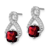 14k White Gold Garnet and Diamond Earrings-WBC-EM7089-GA-017-WA