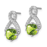 14k White Gold Peridot and Diamond Earrings-WBC-EM7089-PE-017-WA