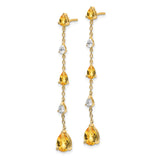 14k Citrine and White Topaz Dangle Earrings-WBC-EM7090-CI-YA