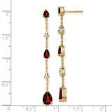 14k Garnet and White Topaz Dangle Earrings-WBC-EM7090-GA-YA