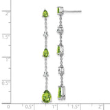 14k White Gold Peridot and White Topaz Dangle Earrings-WBC-EM7090-PE-WA