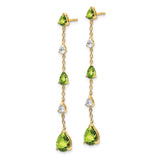 14k Peridot and White Topaz Dangle Earrings-WBC-EM7090-PE-YA