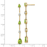 14k Peridot and White Topaz Dangle Earrings-WBC-EM7090-PE-YA