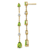 14k Peridot and White Topaz Dangle Earrings-WBC-EM7090-PE-YA