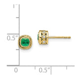 10k Emerald and Diamond Earrings-WBC-EM7092-EM-010-1YA