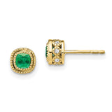 10k Emerald and Diamond Earrings-WBC-EM7092-EM-010-1YA