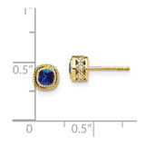 10k Cushion Sapphire and Diamond Earrings-WBC-EM7092-SA-010-1YA