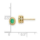 14k Emerald and Diamond Earrings-WBC-EM7093-EM-012-YA