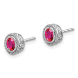 14k White Gold Ruby and Diamond Earrings-WBC-EM7093-RU-012-WA