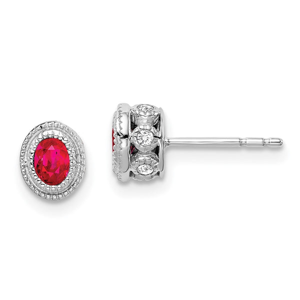 14k White Gold Ruby and Diamond Earrings-WBC-EM7093-RU-012-WA