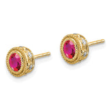 14k Ruby and Diamond Earrings-WBC-EM7093-RU-012-YA