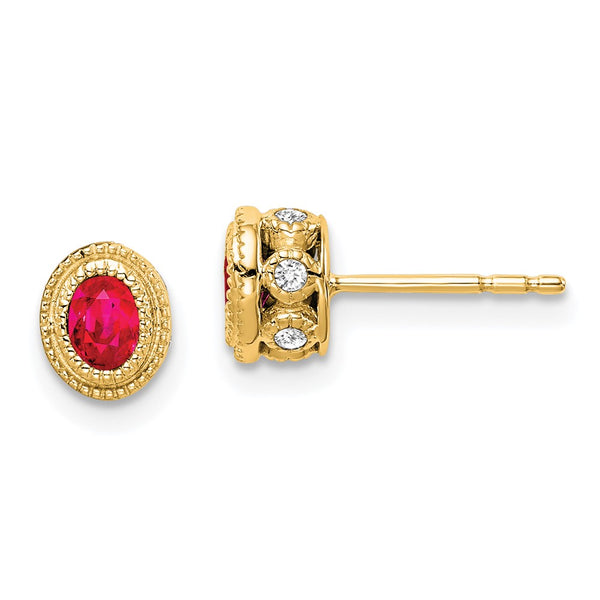 14k Ruby and Diamond Earrings-WBC-EM7093-RU-012-YA