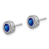 14k White Gold Sapphire and Diamond Earrings-WBC-EM7093-SA-012-WA