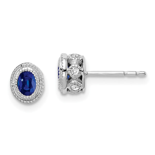 14k White Gold Sapphire and Diamond Earrings-WBC-EM7093-SA-012-WA