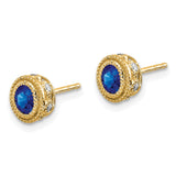 14k Sapphire and Diamond Earrings-WBC-EM7093-SA-012-YA