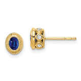 14k Sapphire and Diamond Earrings-WBC-EM7093-SA-012-YA