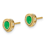 14k Emerald and Diamond Earrings-WBC-EM7094-EM-015-YA