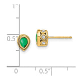 14k Emerald and Diamond Earrings-WBC-EM7094-EM-015-YA