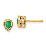 14k Emerald and Diamond Earrings-WBC-EM7094-EM-015-YA