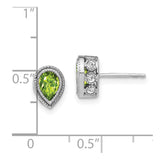 14k White Gold Pear Peridot and Diamond Earrings-WBC-EM7094-PE-032-WA