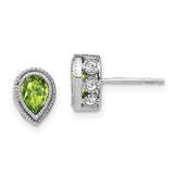 14k White Gold Pear Peridot and Diamond Earrings-WBC-EM7094-PE-032-WA