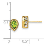 14k Pear Peridot and Diamond Earrings-WBC-EM7094-PE-032-YA