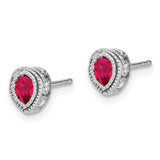 14k White Gold Ruby and Diamond Earrings-WBC-EM7094-RU-015-WA