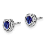 14k White Gold Sapphire and Diamond Earrings-WBC-EM7094-SA-015-WA