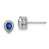 14k White Gold Sapphire and Diamond Earrings-WBC-EM7094-SA-015-WA