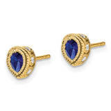 14k Sapphire and Diamond Earrings-WBC-EM7094-SA-015-YA