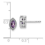 14k White Gold Marquise Amethyst and Diamond Earrings-WBC-EM7095-AM-014-WA