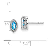 14k White Gold Marquise Blue Topaz and Diamond Earrings-WBC-EM7095-BT-014-WA
