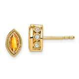 14k Marquise Citrine and Diamond Earrings-WBC-EM7095-CI-014-YA