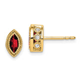 14k Marquise Garnet and Diamond Earrings-WBC-EM7095-GA-014-YA