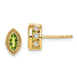 14k Marquise Peridot and Diamond Earrings-WBC-EM7095-PE-014-YA
