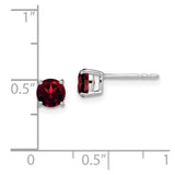 14k White Gold Round Garnet Earrings-WBC-EM7097-GA-W