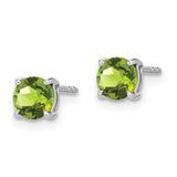 14k White Gold Round Peridot Earrings-WBC-EM7097-PE-W