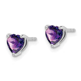 14k White Gold Heart Amethyst Earrings-WBC-EM7099-AM-W