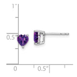 14k White Gold Heart Amethyst Earrings-WBC-EM7099-AM-W